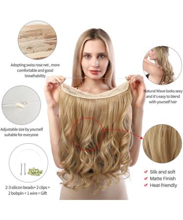 Curly Wig Hairpieces Flip in Women Hair Extensions Natural bent Invisible Halo Hair Extensions M01 (16H613 Dirty Blonde) - Buy Online on GoSupps.com