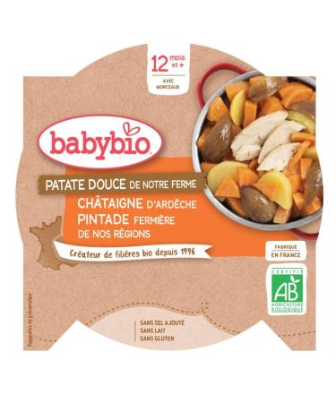 Babybio patate douce de notre ferme ch taigne d'Ard che pintade 230g Midi 230 g (Lot de 1) Patate Douce Chata gne & Pintade