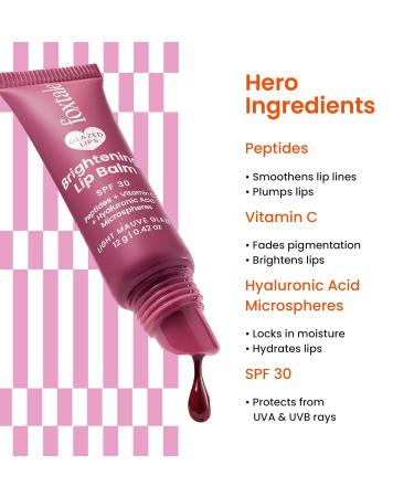 Foxtale SPF 30 Brightening Lip Balm for Dark Lips with Peptides & Vitamin C | Brightens | Hydrates | Tinted Lip Balm - Light Mauve Glaze 12gm - Buy Online on GoSupps.com