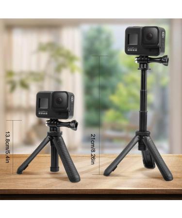 Taisioner Mini Pocket Selfie Stick Tripod for GoPro, AKASO, Insta360, DJI, Osmo Action Camera & Smartphone - Compact 3-in-1 Grip Pole for Kids & Adults (Black) - Buy Online on GoSupps.com