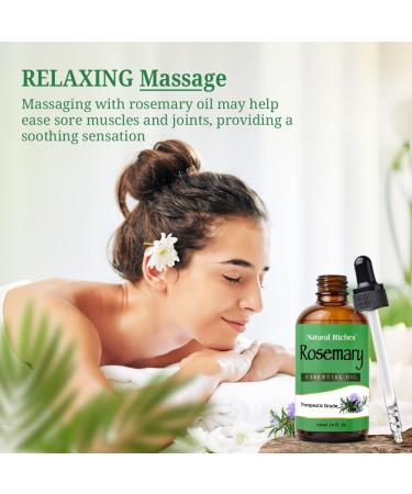 Natural Riches Rosemary Essential Oil | Premium Grade 100% Natural and Pure Rosemary Oil for Hair Growth Skin Face Aromatherapy & Essential Oil for Diffuser | - 4 fl oz - Buy Online on GoSupps.com