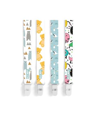 Klemys Baby Pacifier Clips 4 Pack Binky Paci Holder and Leash Unisex for Boys and Girls Fits for Most Pacifier Binkie Styles & Baby Teethers & Toys and Gift Universal Fit - Buy Online on GoSupps.com