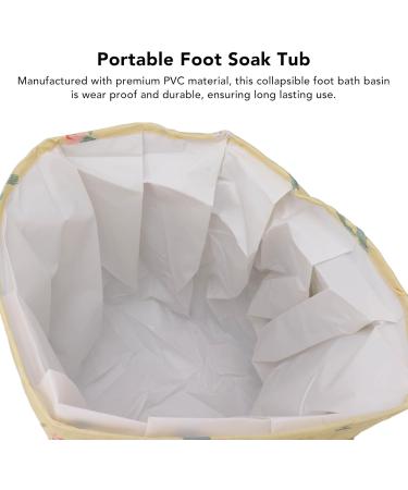 Portable Collapsible Foot Bath Basin with Lid PVC Insulated Foldable Foot Soaking Tub Foot Spa Bag for Travel and Home Use. (Yellow Cactus) - Buy Online on GoSupps.com