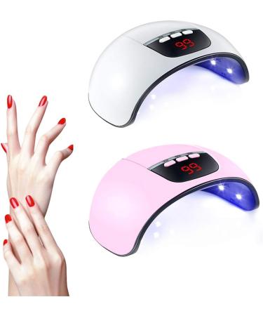 Eurobuy Nail Dryer 54W 18 UV LED Nail Lamp Fast Curing USB Nail Dryer with 3 Timer Setting Automatic Sensor LCD Display Nail Lamp for Gel Polish UV LED Gel Nail Art Manicure White - Buy Online on GoSupps.com