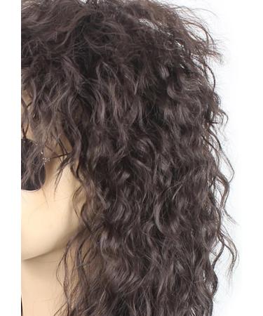 Qhpnunhq Men Wigs Punk Flaccid Long Curly Wig for Male High Temperature Fiber Rock Cosplay Costume Black - Buy Online on GoSupps.com