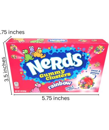 Nerds Gummy Clusters Theatre Box - Delicious Tangy and Crunchy Sweet and Gummi Flavor- Pack 3 x 85 g - In Special BoomQQ Packaging  - Buy Online on GoSupps.com
