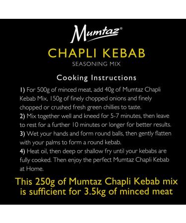 Mumtaz CHAPLI KEBAB Seasoning Mix 250g Resealable & Stacking Friendly Tub - Buy Online on GoSupps.com