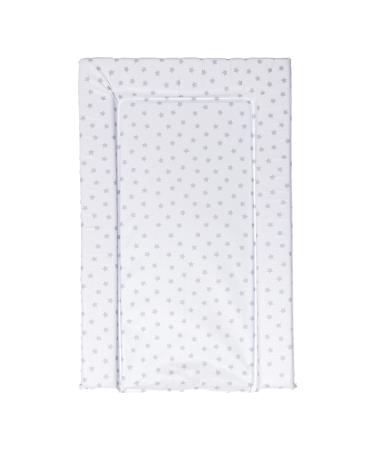 Baby Changing Mat Grey Stars Deluxe Waterproof with Raised Padded Edges Uniquely Designed Easy Wipe Clean a Perfect Practical Addition to Your Nursery 75cm x 47.5cm x 5cm
