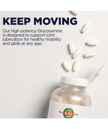 KAL 100% Vegetarian Glucosamine 1000 mg Joint Health Supplement with Vegan Glucosamine HCl Joint Support for Comfort and Mobility Made Without Shellfish 60-Day Guarantee 60 Servings 60 Tablets - Buy Online on GoSupps.com