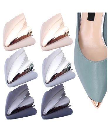 Metal shoes Space protection monochrome high heels toe cap Elegant high heels tip cover durable shoes tips for shoes protection repair decoration 3 pair style 10 style 10 unit size