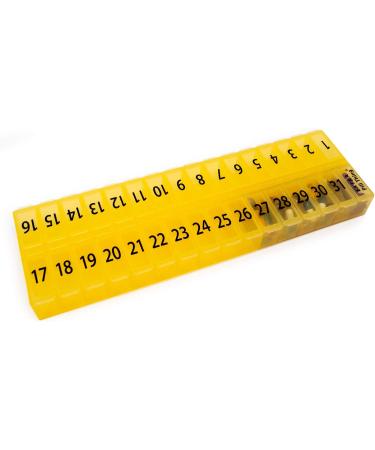 Once-a-Day Monthly Pill Organizer - BPA Free Easy Loading Extra Compartment for Medications - Buy Online on GoSupps.com