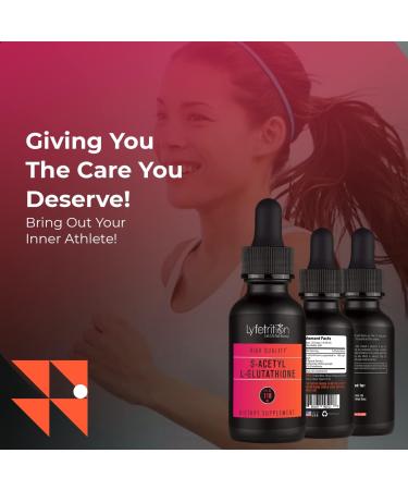 Lyfetrition S-Acetyl L-Glutathione 98mg 4 Oz Liquid 220 Servings Made in USA Quick Absorption Quality Potent Ingredients Third-Party Tested Non-GMO GMP Certified Cruelty-Free Products - Buy Online on GoSupps.com