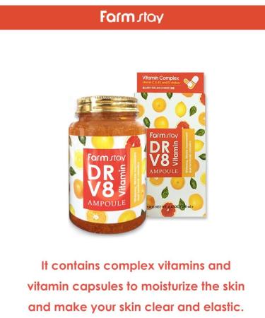 Farmstay All in One Dr-V8 Vitamin Ampoule | Multi Vitamin C E B5 B3 | Anti-aging & Brightening Korean Skin Care - Buy Online on GoSupps.com