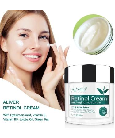 Retinol Cream- Moisturizer Face cream 2.5% Retinol with Hyaluronic Acid Vitamin E Vitamin B5 Jojoba Oil Natural Anti Aging & Wrinkle Day & Night Face Cream-50ml - Buy Online on GoSupps.com