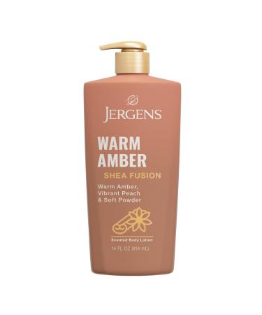 Jergens Shea Fusion Warm Amber Body Lotion Moisturizer with Shea Butter & Vitamin E 14 Fl Oz