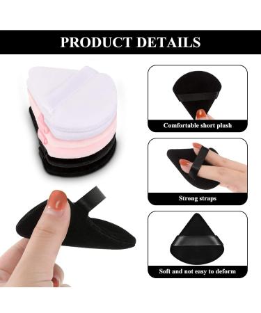 6 Pieces Triangle Powder Puff Set - Premium Black Makeup & Face Powder Puffs for Flawless Application - Buy Online on GoSupps.com