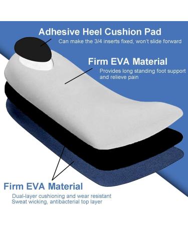 Keemovin 3/4 Arch Support Inserts for Plantar Fasciitis | Orthotic Insoles for Flat Feet & Foot Pain Relief | Men & Women Sizes 10-13.5 - Buy Online on GoSupps.com