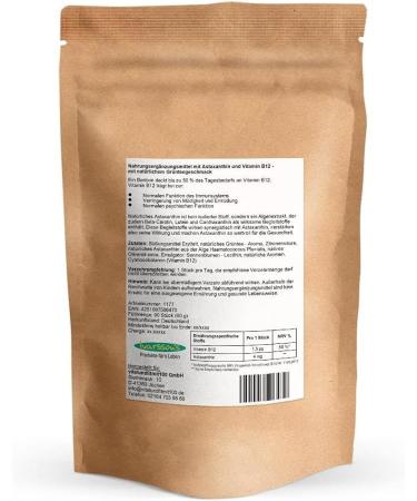 Astaxanthin Candy with Vitamin B12 | 90 Vegan Lozenges | Natural 4 mg Astaxanthin | Green Talent - Pure & Additive-Free - Buy Online on GoSupps.com