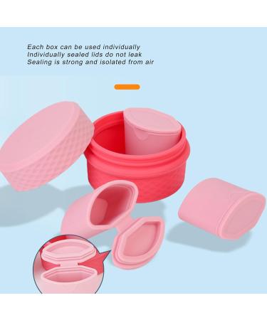 Silicone Cream Jars with Spoon Travel Silicone Makeup Container Refillable Empty Trinkets Pills Portable Proof for Outdoor Use (Pink) - Buy Online on GoSupps.com