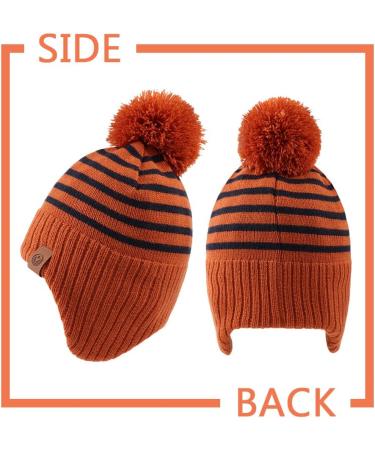XIAOHAWANG Striped Winter Baby Beanie | Boys Girls Toddler Kids | 9-24 Months Caramel Hat - Buy Online on GoSupps.com