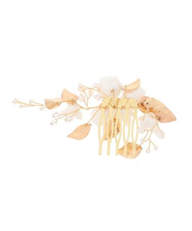 FRCOLOR 1pc White Bridal Comb White Hair Clips Pearl Headpiece Bridal Headdress Bride Headdress for Wedding Decorative Hair Combs Bride Hair Clip Hair Jewelry for Wedding Bridal Hair Alloy