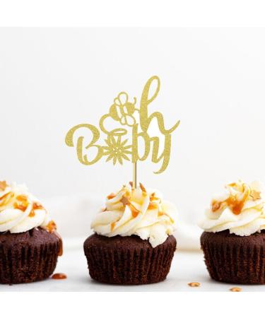 24 Pcs Oh Baby Bee Gender Reveal Cupcake Toppers Flower Baby Shower Party Birthday Party Cake Decoration Dessert Insert MGPFERD - Buy Online on GoSupps.com