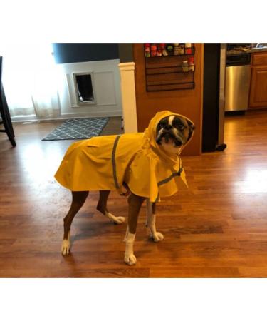 NACOCO X-Large Dog Raincoat - Adjustable Waterproof Pet Jacket in Yellow with Reflective Strips - Buy Online on GoSupps.com