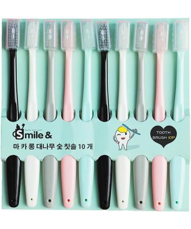 Ymiko Ultra Soft Toothbrush Set for Adults - 10pcs with Covers Safe Plastic Smooth Handle | Ideal for Dental Care - Buy Online on GoSupps.com