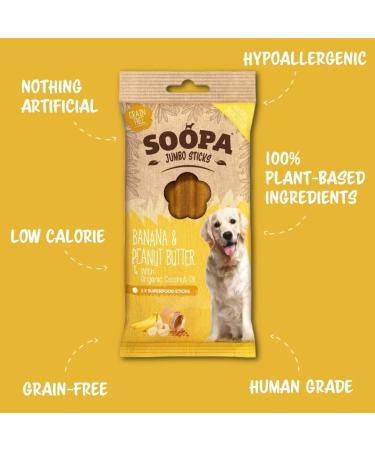Soopa Banana & Peanut Butter Jumbo Sticks 170gm 1 count (Pack of 1) - Buy Online on GoSupps.com