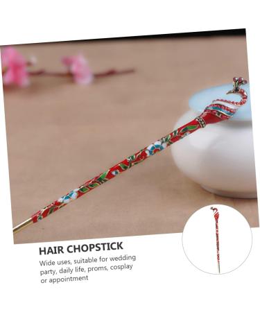 DRESSOOS 1pc Hanfu hairpin Hair Stick Pin japanese hair sticks leaf hair stick kimono antique retro hair stick japandi decor red decor Classical Hair Chopsticks alloy vintage brass - Buy Online on GoSupps.com