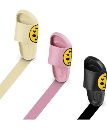 Coundymer Smiley Face Slippers: Cloud Slides for Women/Men - Beige | Girls/Boys Spa Sandals - Buy Online on GoSupps.com