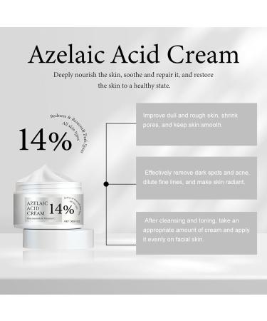 Azelaic Acid Cream 14% Azelaic Acid Serum Face Cream Face Serum Skin Care Beauty Face Moisturiser with Niacinamide & Vitamin C Reduces Blackheads Acne Evens Skin Tone (1) - Buy Online on GoSupps.com