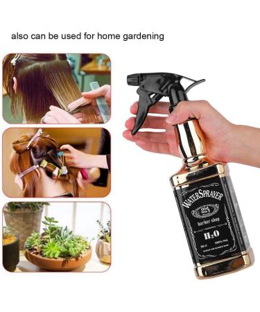 Kcabrtet Hair Spray Bottle Hairdressing Barber Spray Bottle Whisky Squirt Bottle Mist Salon Hair Tools Home Gardening Water Sprayer 500ml/16.9oz(Gold) - Buy Online on GoSupps.com