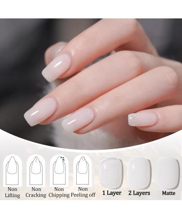 Milky White Nail Polish - Sheer Jelly Nail Polish - Translucent Nail Varnish 60 Seconds Quick Dry - Crystal Oil Based Breathable Nail Polish Long Lasting for Women Manicure at Home Jelly White - Buy Online on GoSupps.com