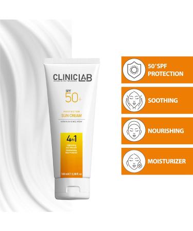 Cliniclab 50+Spf Protector Sun Cream 100 Ml - Tube - Buy Online on GoSupps.com