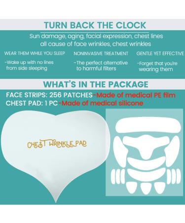 Facial Wrinkle Remover Strips - 256pcs Anti-Aging Patches & Chest Pad for Smooth Skin - Buy Online on GoSupps.com