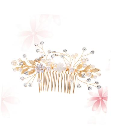 FRCOLOR Bridal Headwear Comb for bride bridal hair comb rhinestone bride wedding hair comb pearl floral pearl hair comb Rhinestone Comb manual Wedding Crystal Headpiece