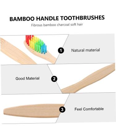 FRCOLOR 10 Pcs Wooden Handle Toothbrush Set - Eco-Friendly Travel Brushes for Adults Colorful & Convenient for Bad Breath Cleaning - Buy Online on GoSupps.com