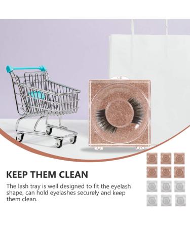Square Stand Empty Lash Case - 12 Pcs Round Glitter Eyelash Box | Clear Plastic False Lashes Storage Organizer for Women & Girls - Buy Online on GoSupps.com