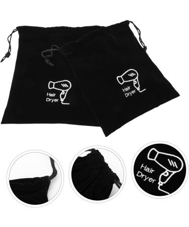 PLAFOPE 2pcs Storage Bag Makeup Storage Organizer Mini Hairdryer Bag Travel Hairdryer Black Flocking Cloth - Buy Online on GoSupps.com