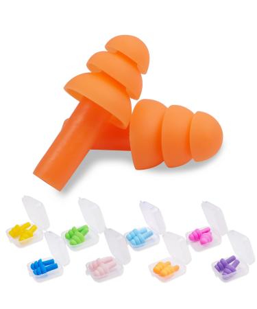 Ear Plugs 8 Pairs Noise Cancelling Ear Plugs Silicone Ear Plugs for Work Swimming Concerts Snoring and Noisy Places Concert Ear Plugs Reusable Swimming Ear Plugs (A-Multicolor 8PCS)