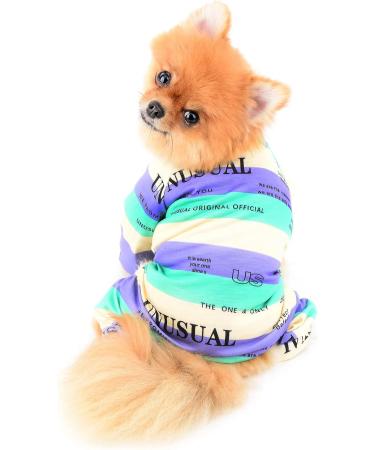 Smalllee Lucky Store: Multi-Colored Striped Cotton Pajamas for Small & Medium Dogs & Cats - Nightwear & Outfits for Yorkies & Chihuahuas - Buy Online on GoSupps.com