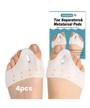 Toe Spacers Toe Separators - Breathable Metatarsal Pads(4 PCS) Soft Gel Toe Stretcher for Mortons Neuroma Metatarsalgia Blisters Hammer Toe Diabetic Feet. (for Big Toe Separation)