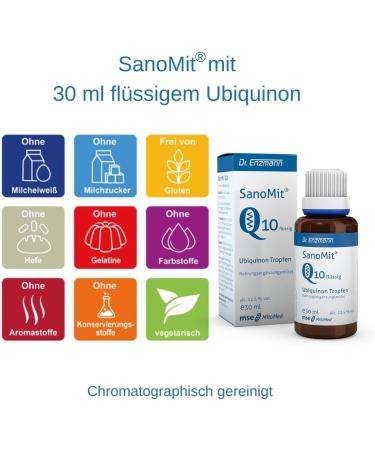 Buy SanoMit Liquid Ubiquinone Kaneka Coenzyme Q10 Drops | High Dose Vegan Supplement by Dr. Enzmann - International Shipping Available - Buy Online on GoSupps.com