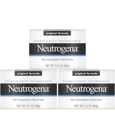 Neutrogena The Transparent Facial Bar Original Formula 3.50 Ounces each (Value Pack of 3)