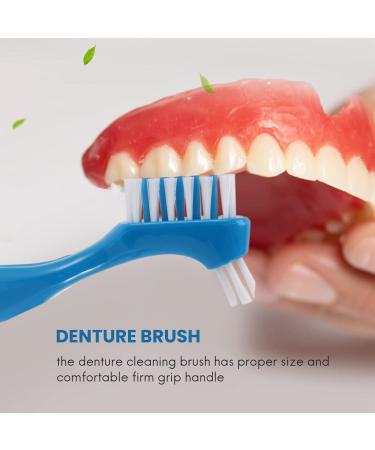 Kopinma 12 Pack Denture Toothbrush - Hard Double-Sided Denture Cleaning Brush for Effortless Care & Maintenance - Buy Online on GoSupps.com