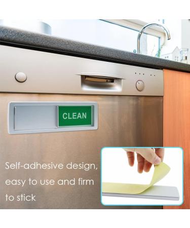 2 Pieces Dishwasher Clean Dirty Sign Slide Clean Dirty Indicator Easy to Read Clean Dirty Sign with Clear Bold and Colored Text for Dishwasher silver - Buy Online on GoSupps.com