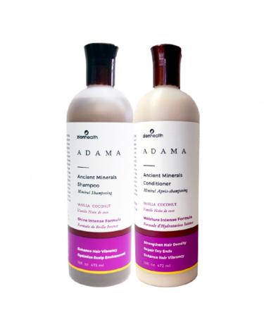 Adama Minerals Shampoo and Conditioner Set 16 oz (Vanilla Coconut)