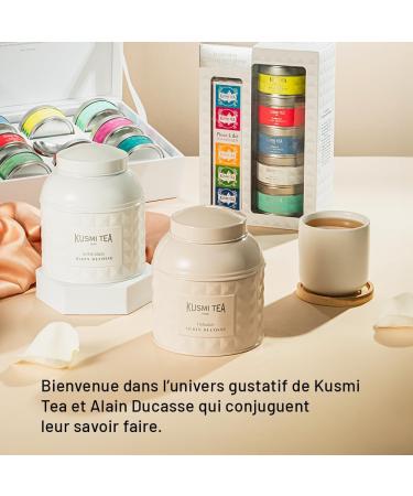 Kusmi Tea - Coffret 5 Miniatures S lection Alain Ducasse + Pince th - Id e cadeau f te des m res - Th blanc Perles de jade Hojicha Long Jing - 5 bo tes de 25g - Buy Online on GoSupps.com