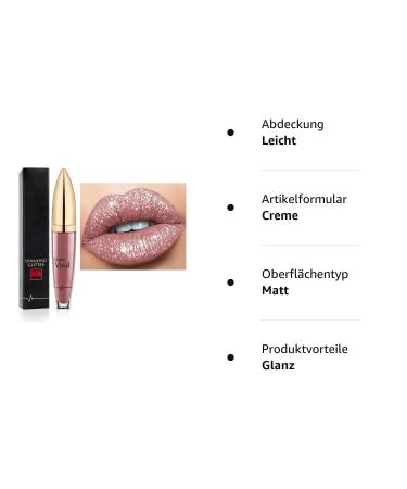 18 Colors Diamond Glossy Lipstick | Waterproof Matte & Shimmer Lip Gloss | Durable & Lively Beauty Make-Up - Buy Online on GoSupps.com